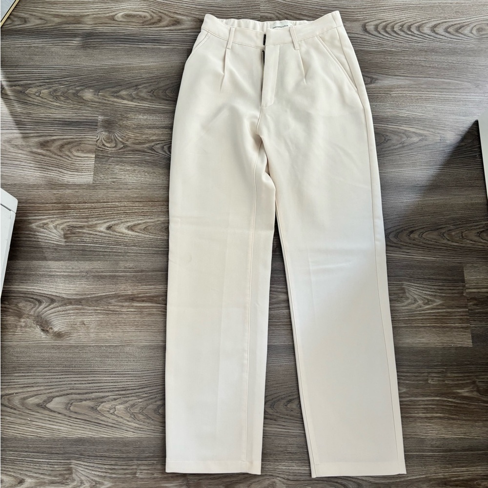 Abercrombie & Fitch High Waisted Trousers Off White